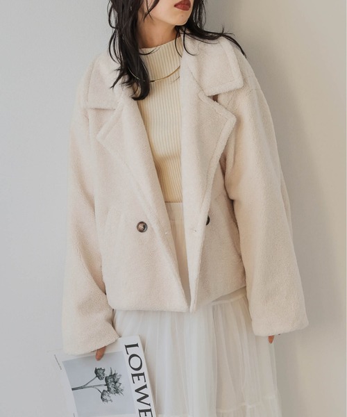 SUGAR BISKET（シュガービスケット）の「テディボアショートコート（その他アウター・レディース・ブラウン/アイボリー/ブラック/グレー・フリー）」の11枚目の写真