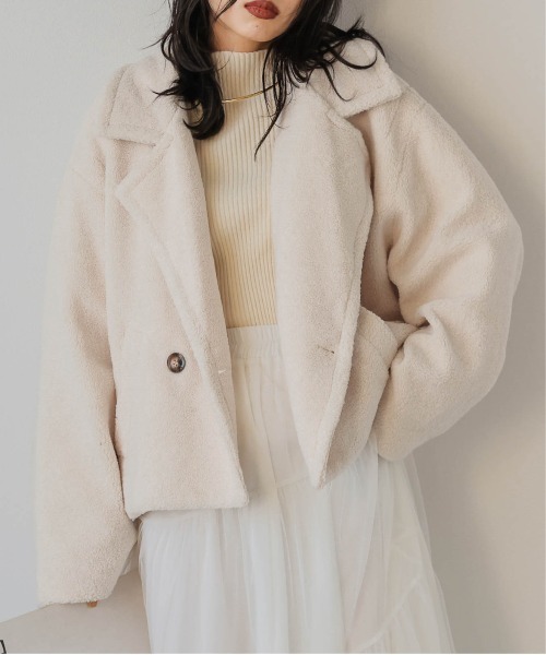 SUGAR BISKET（シュガービスケット）の「テディボアショートコート（その他アウター・レディース・ブラウン/アイボリー/ブラック/グレー・フリー）」の10枚目の写真