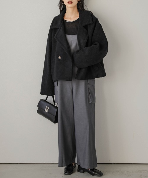 SUGAR BISKET（シュガービスケット）の「テディボアショートコート（その他アウター・レディース・ブラウン/アイボリー/ブラック/グレー・フリー）」の9枚目の写真