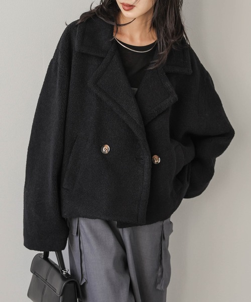 SUGAR BISKET（シュガービスケット）の「テディボアショートコート（その他アウター・レディース・ブラウン/アイボリー/ブラック/グレー・フリー）」の7枚目の写真