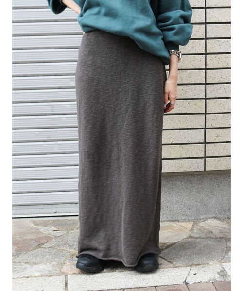 Ungrid（アングリッド）の「ニットアイラインスカート（スカート・レディース・アイボリー/オレンジ/チャコールグレー・FREE）」の3枚目の写真