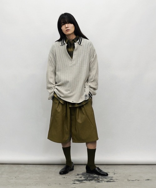 Aphlotus(アプロタス)の「バギーフレア ハーフパンツ(その他パンツ・メンズ・ベージュ系その他/ブラック/オリーブ・SMALL/MEDIUM/LARGE)」の20枚目の写真