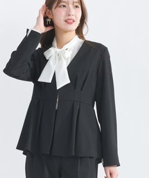 PICCIN | 【WEB限定】ストレッチツイルノーカラーペプラムジャケット(テーラードジャケット)