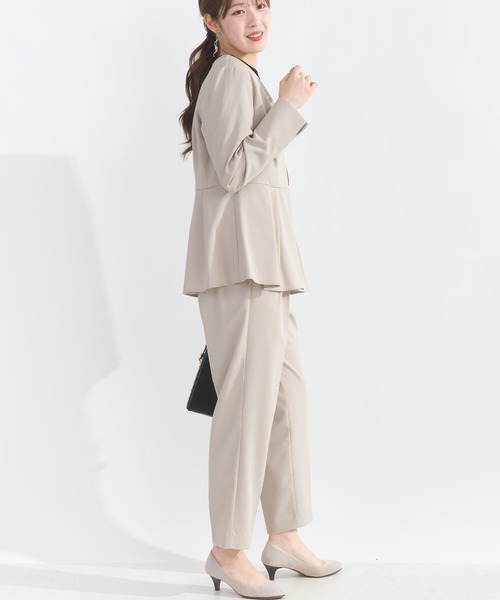 PICCIN（ピッチン）の「【WEB限定】ストレッチツイルノーカラーペプラムジャケット（テーラードジャケット・レディース・ブラック/ベージュ・L/M）」の15枚目の写真