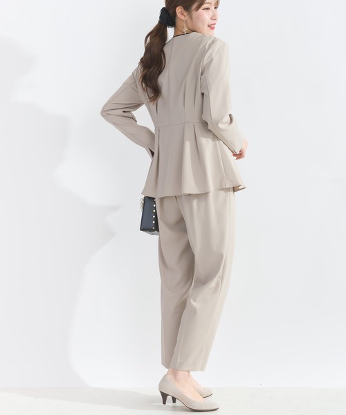 PICCIN（ピッチン）の「【WEB限定】ストレッチツイルノーカラーペプラムジャケット（テーラードジャケット・レディース・ブラック/ベージュ・L/M）」の16枚目の写真