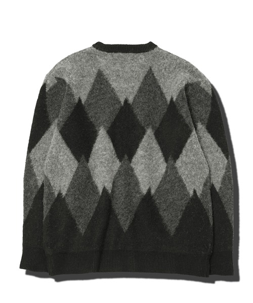 jiggys shop（ジギーズショップ）の「モヘアタッチアーガイルジャガード編みクルーネックニットセーター（ニット/セーター・メンズ・ブラック/ネイビー/ブラウン・SMALL/MEDIUM/LARGE/X-LARGE）」の4枚目の写真
