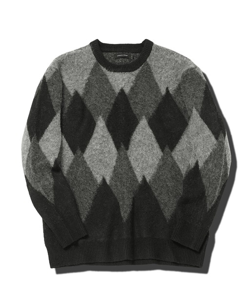 jiggys shop（ジギーズショップ）の「モヘアタッチアーガイルジャガード編みクルーネックニットセーター（ニット/セーター・メンズ・ブラック/ネイビー/ブラウン・SMALL/MEDIUM/LARGE/X-LARGE）」の12枚目の写真
