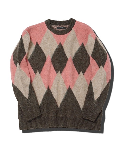 jiggys shop（ジギーズショップ）の「モヘアタッチアーガイルジャガード編みクルーネックニットセーター（ニット/セーター・メンズ・ブラック/ネイビー/ブラウン・SMALL/MEDIUM/LARGE/X-LARGE）」の11枚目の写真