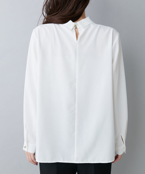 natural couture（ナチュラルクチュール）の「オケージョン対応可 / ラッフル×ボウタイブラウス（シャツ/ブラウス・レディース・ライトベージュ/オフホワイト/ネイビー/その他1/その他2/その他3・FREE）」の9枚目の写真