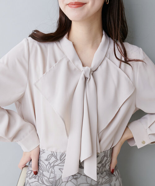 natural couture（ナチュラルクチュール）の「オケージョン対応可 / ラッフル×ボウタイブラウス（シャツ/ブラウス・レディース・ライトベージュ/オフホワイト/ネイビー/その他1/その他2/その他3・FREE）」の20枚目の写真