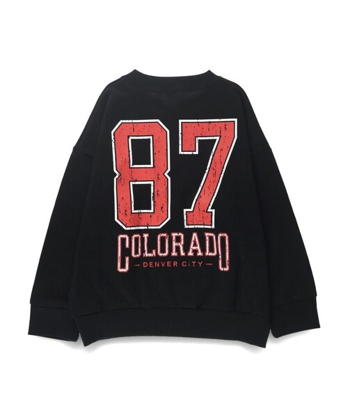 DRC branshes（ディーアールシーブランシェス）の「【DRC/やわらか薄手裏毛】アソートグラフィックトレーナー（スウェット・キッズ・オレンジ/コバルトブルー/パープル/ネイビー/その他1/フューシャピンク/ダークグリーン/チャコールグレー/ホワイト/カラフル/ブルーグレー/ブラック・110/100/90/120/140/130/150/160）」の2枚目の写真