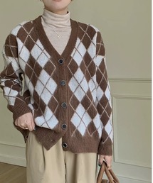 Coo+i（クーイ）の「シャギーアーガイルカーディガン（カーディガン/ボレロ）」