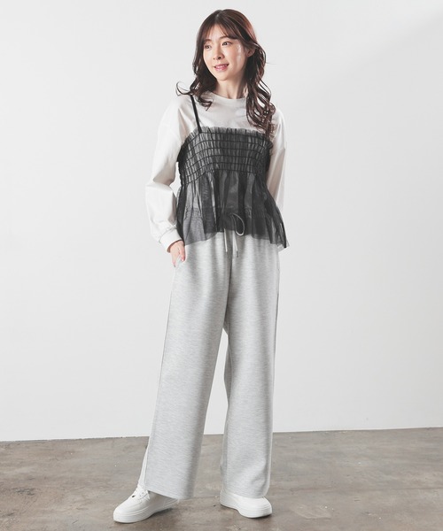 Honeys（ハニーズ）の「トラックパンツ（スウェットパンツ・レディース・杢グレー/ブラック/アイボリー・SS/S/M/L）」の11枚目の写真