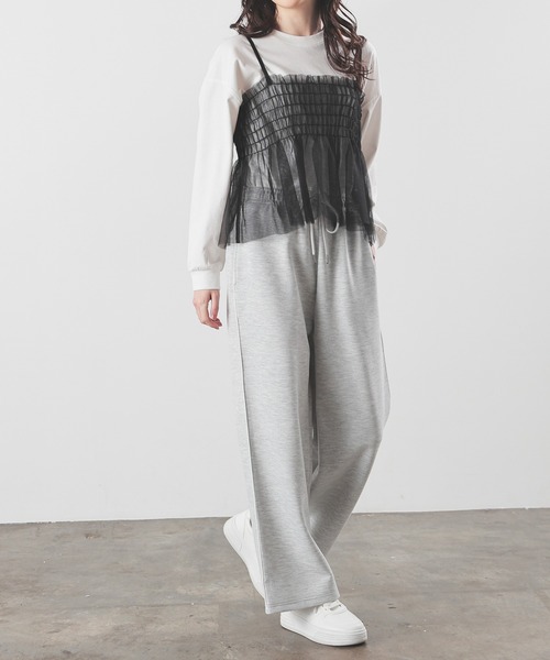 Honeys（ハニーズ）の「トラックパンツ（スウェットパンツ・レディース・杢グレー/ブラック/アイボリー・SS/S/M/L）」の12枚目の写真