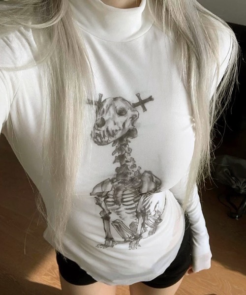 セール】Y2Kプリントシアートップス（Tシャツ/カットソー