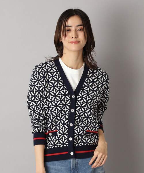 DRESSTERIOR(ドレステリア)の「オーバーラップサークルジャカードニットカーデ(カーディガン/ボレロ・レディース・ネイビー系・34/36/38)」の15枚目の写真
