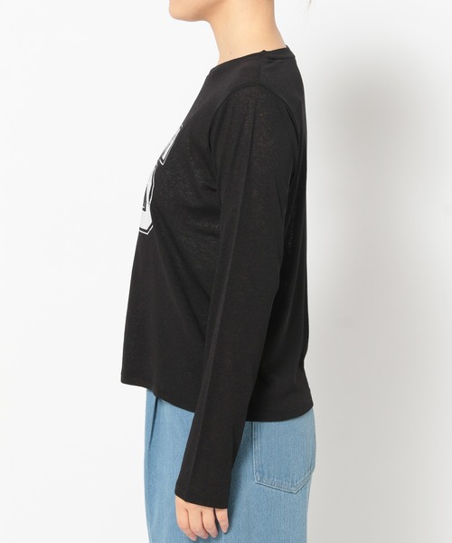 mysty woman(ミスティウーマン)の「ナンバーロゴシアーロンT 322317(Tシャツ/カットソー・レディース・オフホワイト/ライトブルー/ブラック・FREE)」の17枚目の写真