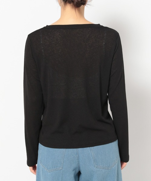 mysty woman(ミスティウーマン)の「ナンバーロゴシアーロンT 322317(Tシャツ/カットソー・レディース・オフホワイト/ライトブルー/ブラック・FREE)」の18枚目の写真