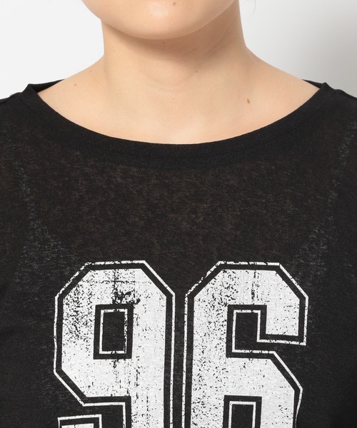 mysty woman(ミスティウーマン)の「ナンバーロゴシアーロンT 322317(Tシャツ/カットソー・レディース・オフホワイト/ライトブルー/ブラック・FREE)」の20枚目の写真
