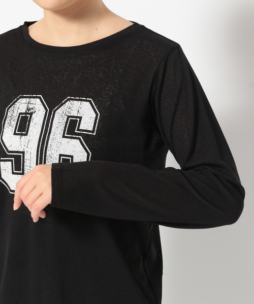 mysty woman(ミスティウーマン)の「ナンバーロゴシアーロンT 322317(Tシャツ/カットソー・レディース・オフホワイト/ライトブルー/ブラック・FREE)」の21枚目の写真