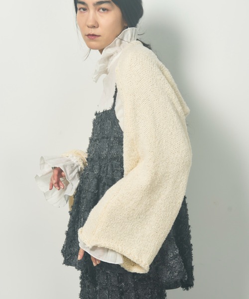 Libra Cue（リブラ キュー）の「ニットマルチボレロ（ストール/ショール・レディース・ベージュ/アイボリー・FREE）」の10枚目の写真