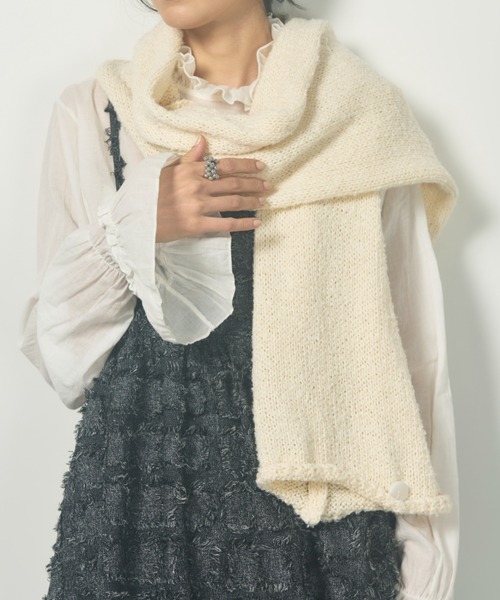 Libra Cue（リブラ キュー）の「ニットマルチボレロ（ストール/ショール・レディース・ベージュ/アイボリー・FREE）」の6枚目の写真