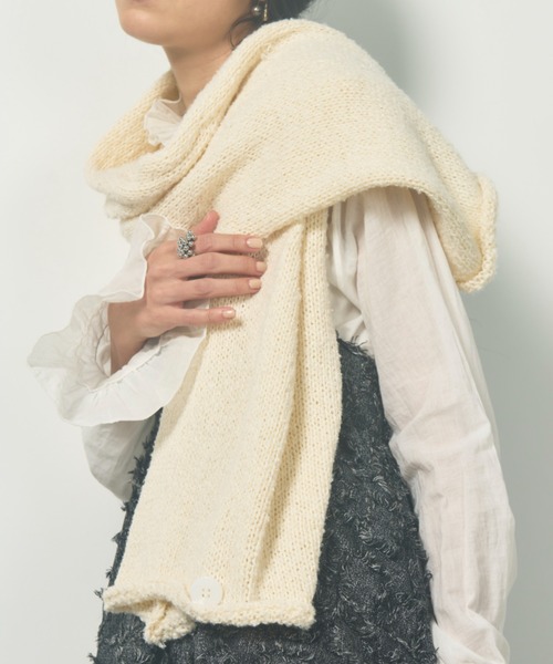 Libra Cue（リブラ キュー）の「ニットマルチボレロ（ストール/ショール・レディース・ベージュ/アイボリー・FREE）」の5枚目の写真