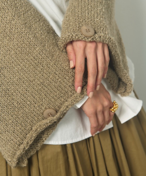 Libra Cue（リブラ キュー）の「ニットマルチボレロ（ストール/ショール・レディース・ベージュ/アイボリー・FREE）」の14枚目の写真
