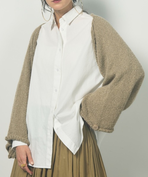 Libra Cue（リブラ キュー）の「ニットマルチボレロ（ストール/ショール・レディース・ベージュ/アイボリー・FREE）」の4枚目の写真