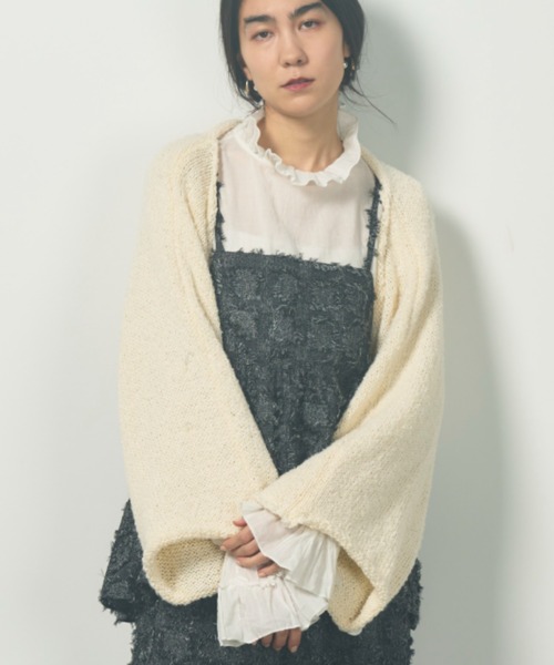 Libra Cue（リブラ キュー）の「ニットマルチボレロ（ストール/ショール・レディース・ベージュ/アイボリー・FREE）」の11枚目の写真