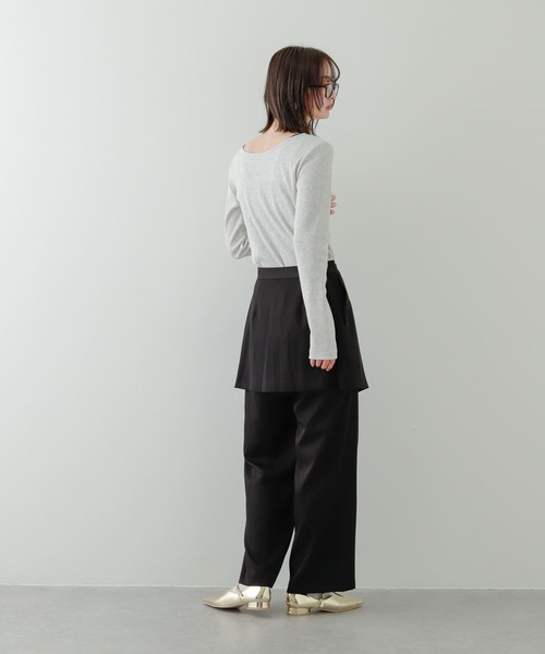 SENSE OF PLACE by URBAN RESEARCH(センスオブプレイスバイアーバンリサーチ)の「レイヤードパンツ(その他パンツ・レディース・ベージュ/ブラック・MEDIUM/SMALL)」の6枚目の写真
