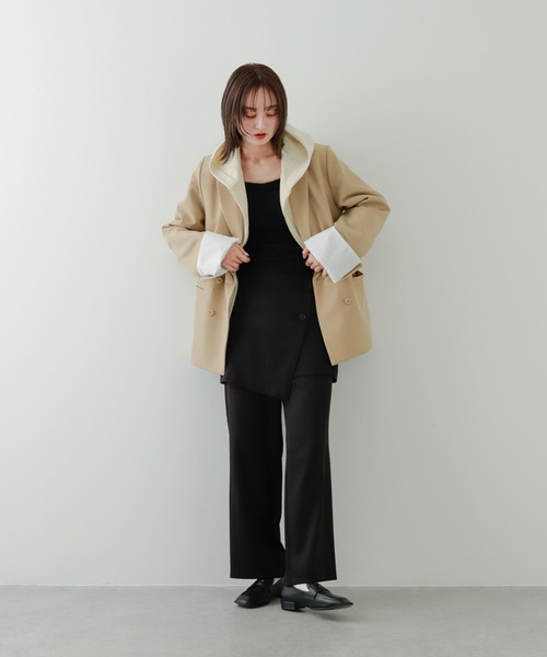 SENSE OF PLACE by URBAN RESEARCH(センスオブプレイスバイアーバンリサーチ)の「レイヤードパンツ(その他パンツ・レディース・ベージュ/ブラック・MEDIUM/SMALL)」の9枚目の写真