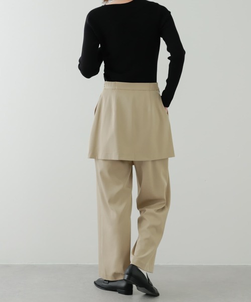 SENSE OF PLACE by URBAN RESEARCH(センスオブプレイスバイアーバンリサーチ)の「レイヤードパンツ(その他パンツ・レディース・ベージュ/ブラック・MEDIUM/SMALL)」の12枚目の写真