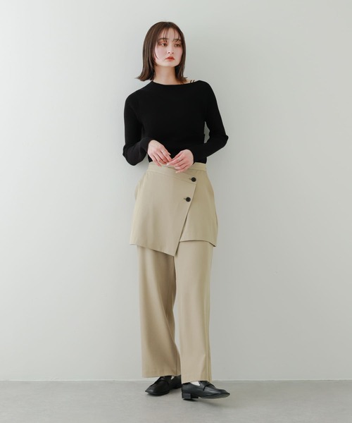 SENSE OF PLACE by URBAN RESEARCH(センスオブプレイスバイアーバンリサーチ)の「レイヤードパンツ(その他パンツ・レディース・ベージュ/ブラック・MEDIUM/SMALL)」の13枚目の写真