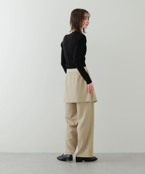 SENSE OF PLACE by URBAN RESEARCH(センスオブプレイスバイアーバンリサーチ)の「レイヤードパンツ(その他パンツ・レディース・ベージュ/ブラック・MEDIUM/SMALL)」の15枚目の写真