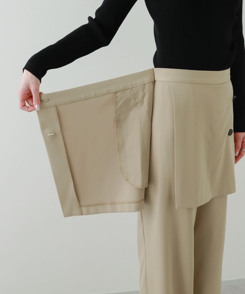 SENSE OF PLACE by URBAN RESEARCH(センスオブプレイスバイアーバンリサーチ)の「レイヤードパンツ(その他パンツ・レディース・ベージュ/ブラック・MEDIUM/SMALL)」の21枚目の写真