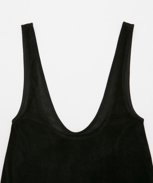 セール】Sheer velvet layered tank long dress / シアーベロア