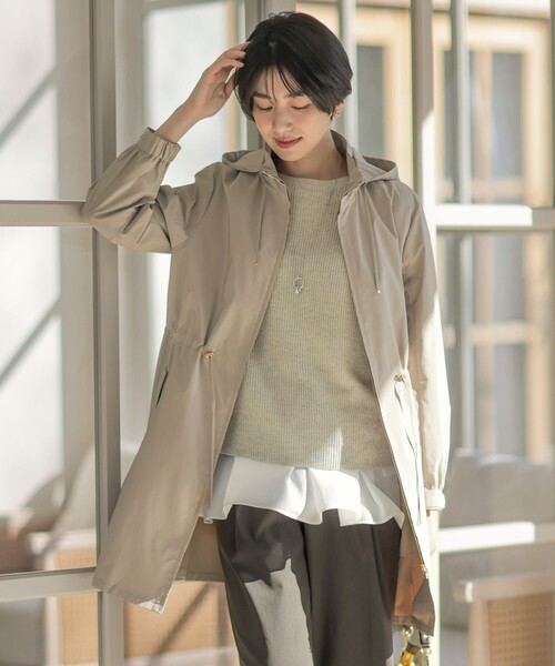 J.PRESS(ジェイプレス)の「【撥水・洗える】Artirosa スタンドカラー ロング丈 コート(その他アウター・レディース・ネイビー系/ブラウン系1/ベージュ系・T13/T15)」の2枚目の写真