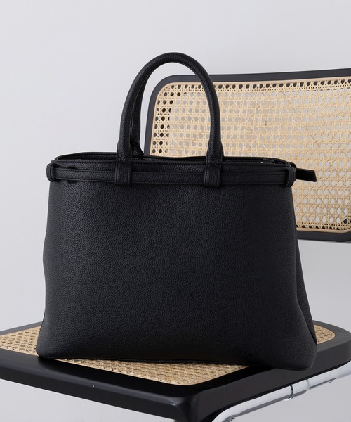 U.S. POLO ASSN.（ユーエスポロアッスン）の「【U.S. POLO ASSN.】≪別注≫2wayクラシックA4ベルトトートバッグ ショルダーバッグ ビジネス 通勤 通学（トートバッグ・レディース・ブラック/ブラウン・FREE）」の4枚目の写真