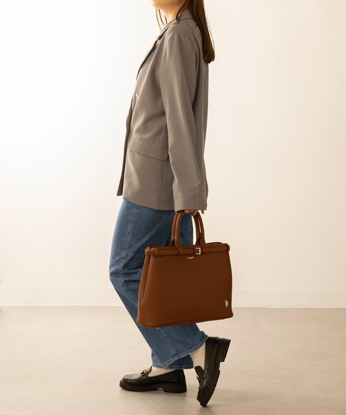 U.S. POLO ASSN.（ユーエスポロアッスン）の「【U.S. POLO ASSN.】≪別注≫2wayクラシックA4ベルトトートバッグ ショルダーバッグ ビジネス 通勤 通学（トートバッグ・レディース・ブラック/ブラウン・FREE）」の22枚目の写真