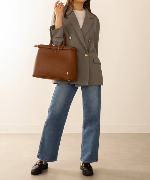 U.S. POLO ASSN.（ユーエスポロアッスン）の「【U.S. POLO ASSN.】≪別注≫2wayクラシックA4ベルトトートバッグ ショルダーバッグ ビジネス 通勤 通学（トートバッグ・レディース・ブラック/ブラウン・FREE）」の20枚目の写真