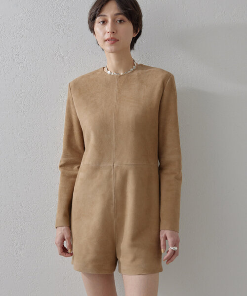Whim Gazette（ウィムガゼット）の「スエードミニオールインワン（つなぎ/オールインワン・レディース・キャメル・FREE）」の4枚目の写真