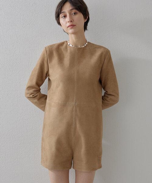 Whim Gazette（ウィムガゼット）の「スエードミニオールインワン（つなぎ/オールインワン・レディース・キャメル・FREE）」の5枚目の写真