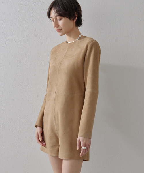 Whim Gazette（ウィムガゼット）の「スエードミニオールインワン（つなぎ/オールインワン・レディース・キャメル・FREE）」の6枚目の写真