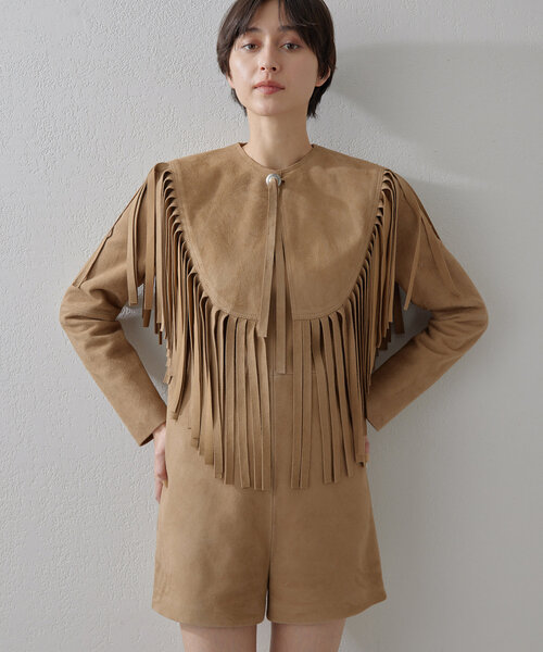 Whim Gazette（ウィムガゼット）の「スエードミニオールインワン（つなぎ/オールインワン・レディース・キャメル・FREE）」の10枚目の写真