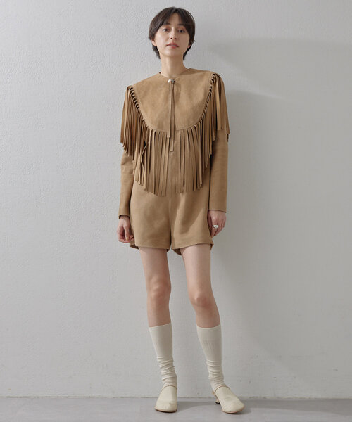 Whim Gazette（ウィムガゼット）の「スエードミニオールインワン（つなぎ/オールインワン・レディース・キャメル・FREE）」の12枚目の写真