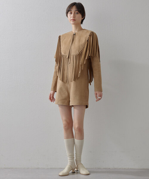 Whim Gazette（ウィムガゼット）の「スエードミニオールインワン（つなぎ/オールインワン・レディース・キャメル・FREE）」の13枚目の写真