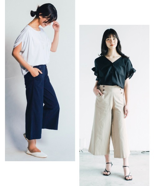 aquagarage(アクアガレージ)の「フロントボタンワイドパンツ(その他パンツ・レディース・ベージュ/アイボリー/グレイッシュベージュ/ブラック/グリーン/ネイビー・LL/L/S/M)」の15枚目の写真