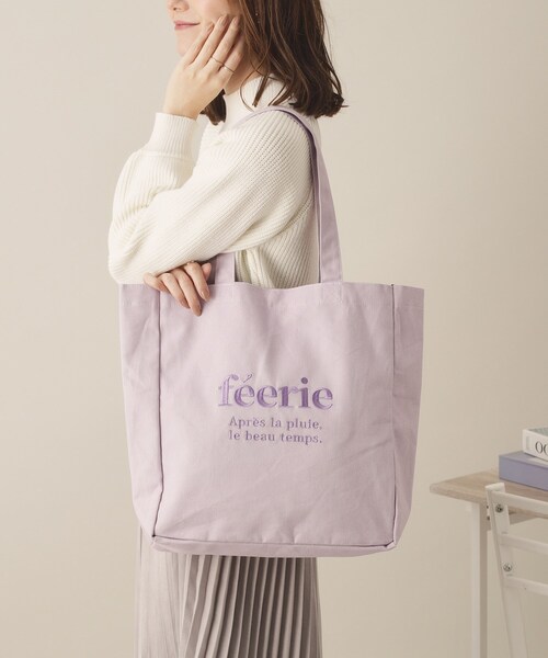 ITS'DEMO（イッツデモ）の「【A4対応／推し活】カラーキャンバス刺繍トート（トートバッグ・レディース・ピンク系/パープル系4/ブラック/アイボリー/ブルー・00）」の4枚目の写真