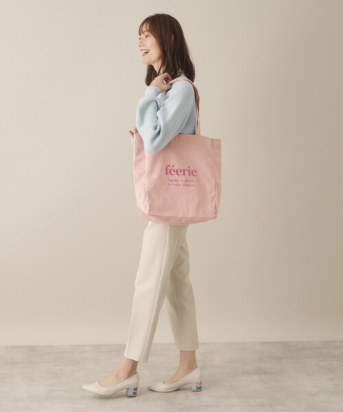 ITS'DEMO（イッツデモ）の「【A4対応／推し活】カラーキャンバス刺繍トート（トートバッグ・レディース・ピンク系/パープル系4/ブラック/アイボリー/ブルー・00）」の10枚目の写真